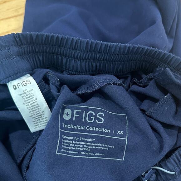 Figs Women's Navy Blue Cord Lock Jogger Scrub Pants W2OSW2030 size XS - Picture 4 of 6